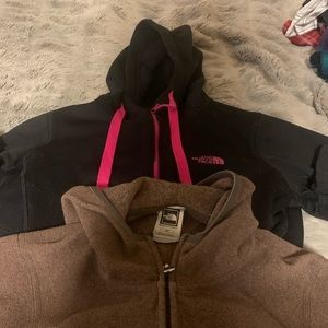 2 gently used both face zip up lightweight hoodies. Both size small.